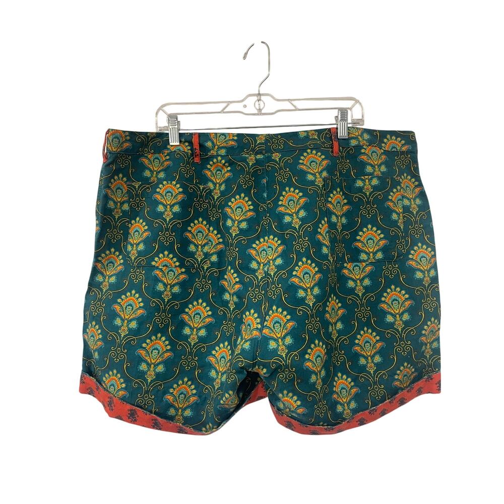 Sundance Kalini Teal Paisley Print Shorts Size XL - Picture 2 of 6